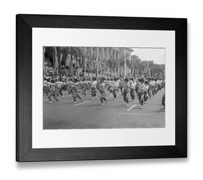 Framed Print : Girls Performing Sword Dance in Parade Framed Print : Girls Performing Sword Dance in Parade