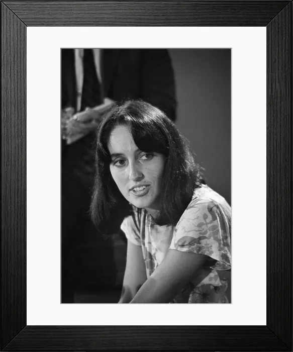 Framed Print : Closeup of Joan Baez at Press Conference Framed Print : Closeup of Joan Baez at Press Conference