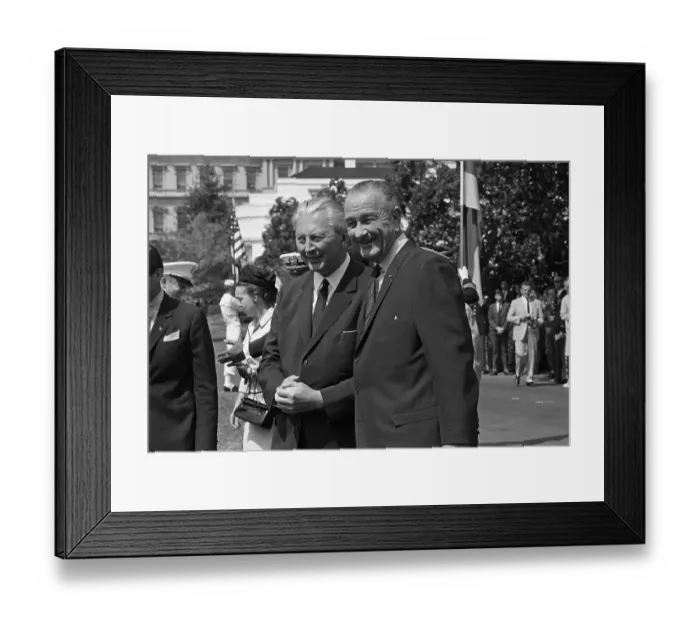 Framed Print : Chancellor Kurt George Kiesinger with Lyndon B. Johnson Framed Print : Chancellor Kurt George Kiesinger with Lyndon B. Johnson