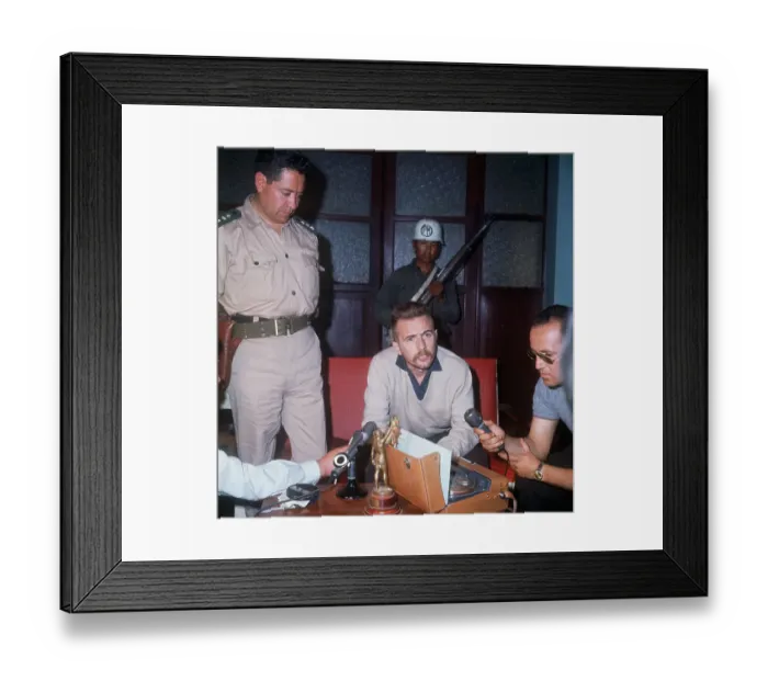 Framed Print : Seated Regis Debray Holds Press Conference Framed Print : Seated Regis Debray Holds Press Conference