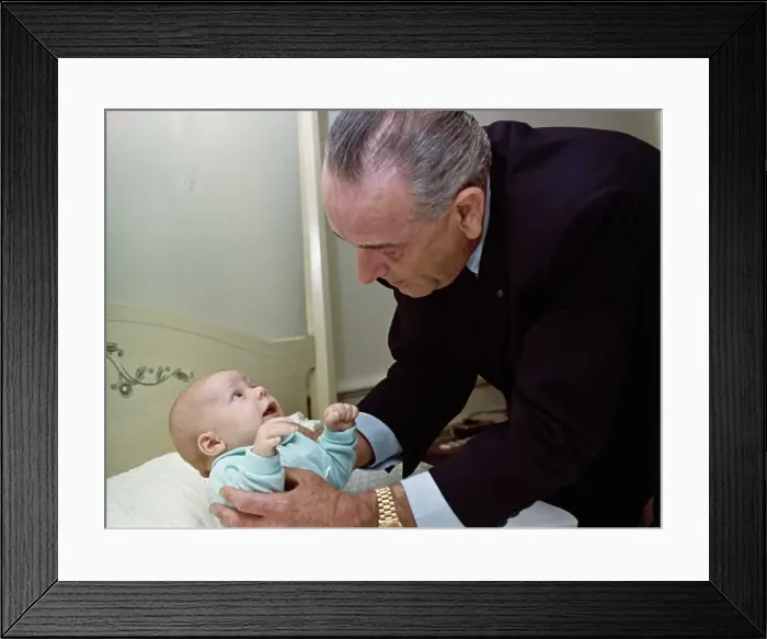Framed Print : President Johnson With Grandson Framed Print : President Johnson With Grandson