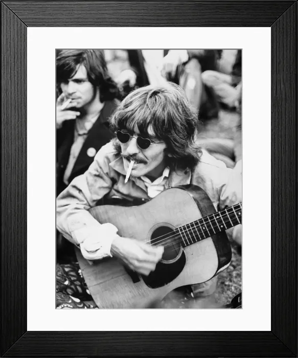 Framed Print : George Harrison Playing Guitar Framed Print : George Harrison Playing Guitar