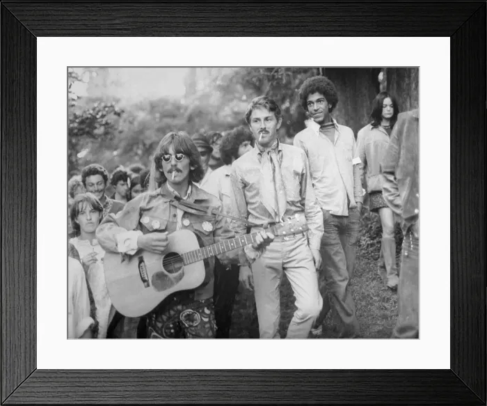 Framed Print : Musician George Harrison with Hippies Framed Print : Musician George Harrison with Hippies