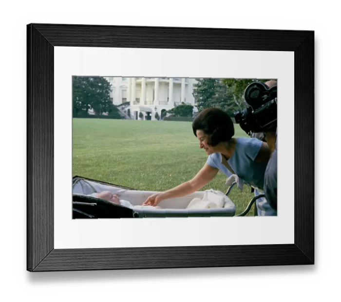 Framed Print : Lady Bird Johnson With Baby Grandson Framed Print : Lady Bird Johnson With Baby Grandson