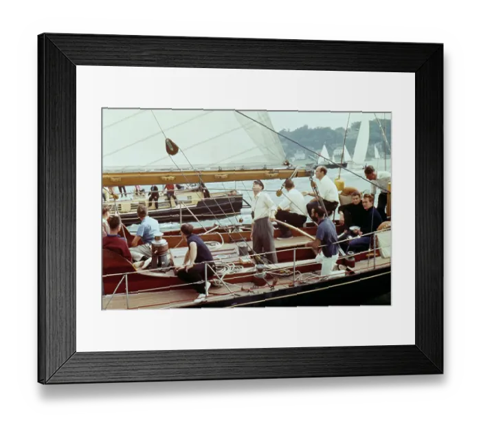 Framed Print : Prince Philip Aboard Yacht At Cowes Framed Print : Prince Philip Aboard Yacht At Cowes