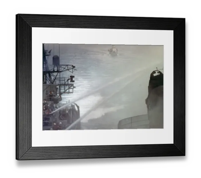 Framed Print : Aftermath Of USS Forrestal Fire Framed Print : Aftermath Of USS Forrestal Fire