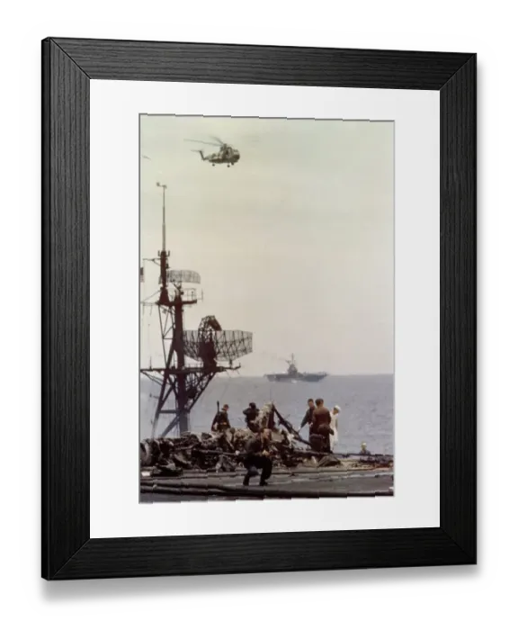 Framed Print : Aftermath Of USS Forrestal Fire Framed Print : Aftermath Of USS Forrestal Fire