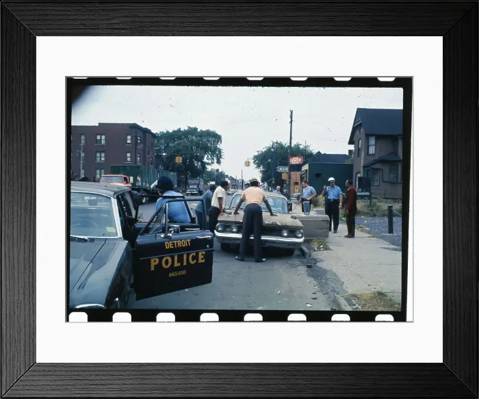 Framed Print : Police Checking Automobile Framed Print : Police Checking Automobile