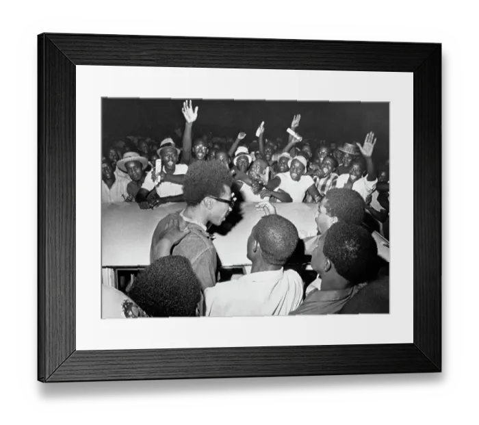 Framed Print : H. Rap Brown Leaving Prison with Cheering Supporters Framed Print : H. Rap Brown Leaving Prison with Cheering Supporters