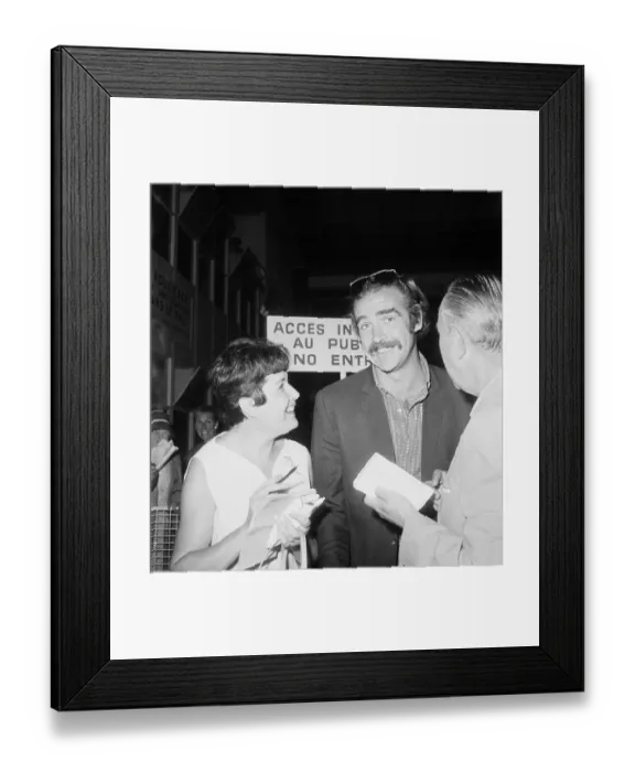 Framed Print : Sean Connery at Airport Smiling