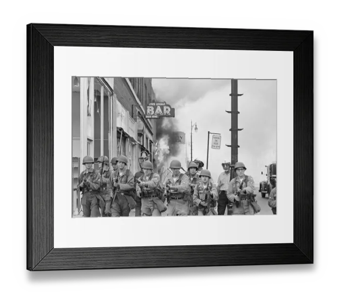Framed Print : Natl Guardsmen With Bayonets, Detroit Framed Print : Natl Guardsmen With Bayonets, Detroit