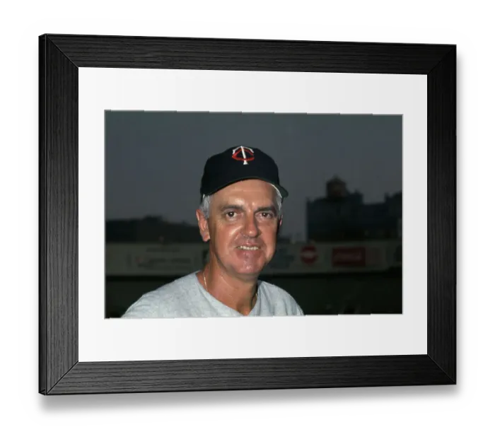 Framed Print : Cal Ermer. Minnesota Twins manager Cal Ermer (1923 - 2009) in New York, July 25th 1967 Framed Print : Cal Ermer. Minnesota Twins manager Cal Ermer (1923 - 2009) in New York, July 25th 1967
