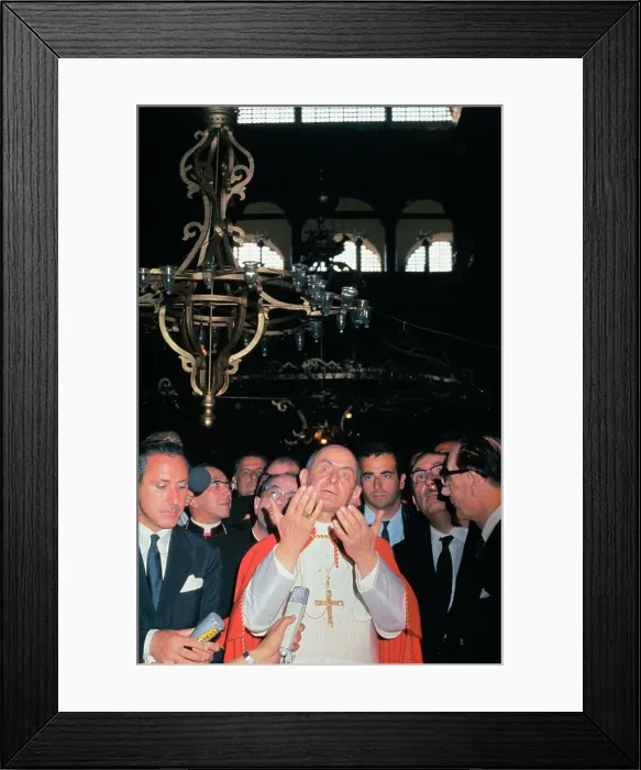 Framed Print : Pope Paul VI with Newsmen Framed Print : Pope Paul VI with Newsmen