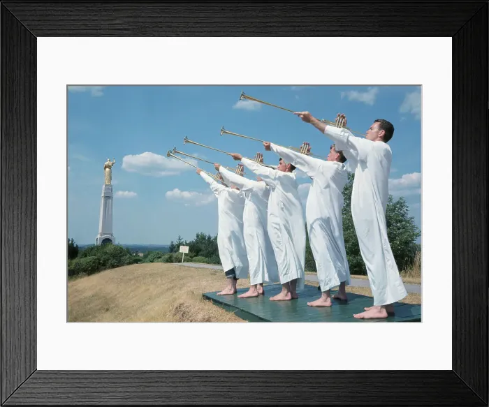 Framed Print : Fanfare of Trumpets at Mormon Religious Event Framed Print : Fanfare of Trumpets at Mormon Religious Event