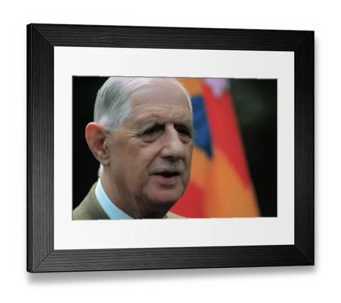 Framed Print : Portrait of Charles de Gaulle Framed Print : Portrait of Charles de Gaulle