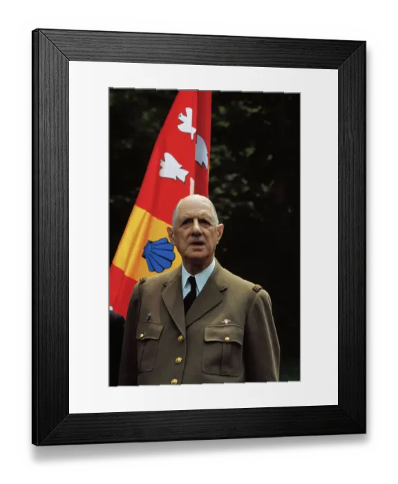 Framed Print : Portrait of Charles de Gaulle Framed Print : Portrait of Charles de Gaulle