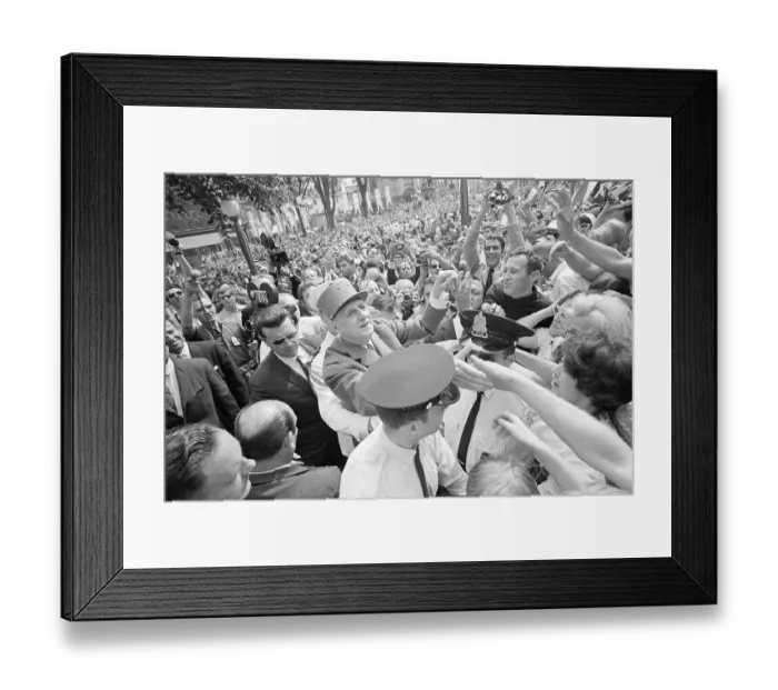 Framed Print : President Charles De Gaulle In Crowd Framed Print : President Charles De Gaulle In Crowd