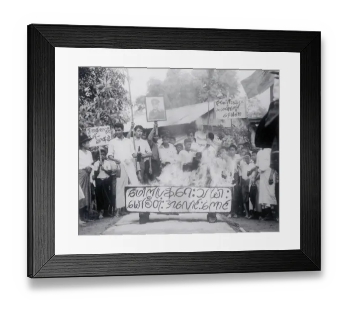 Framed Print : Burmese Students Protesting with Props Framed Print : Burmese Students Protesting with Props
