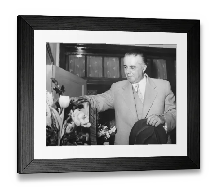 Framed Print : Prem. Enver Hoxha At Ballot Box, Albania Framed Print : Prem. Enver Hoxha At Ballot Box, Albania