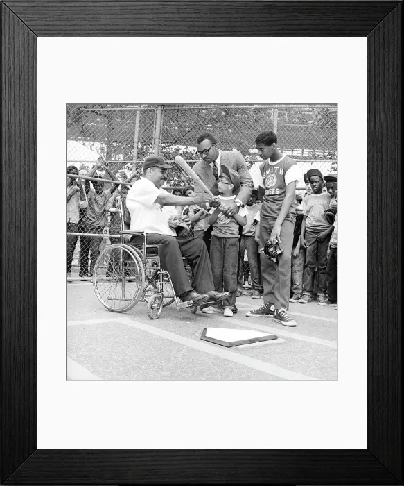 Framed Print : Roy Campanella In Wheelchair W / Kids Framed Print : Roy Campanella In Wheelchair W / Kids
