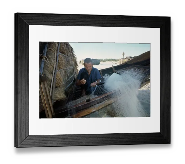 Framed Print : Vietnamese Fisherman And US Amphibious Vehicles Framed Print : Vietnamese Fisherman And US Amphibious Vehicles