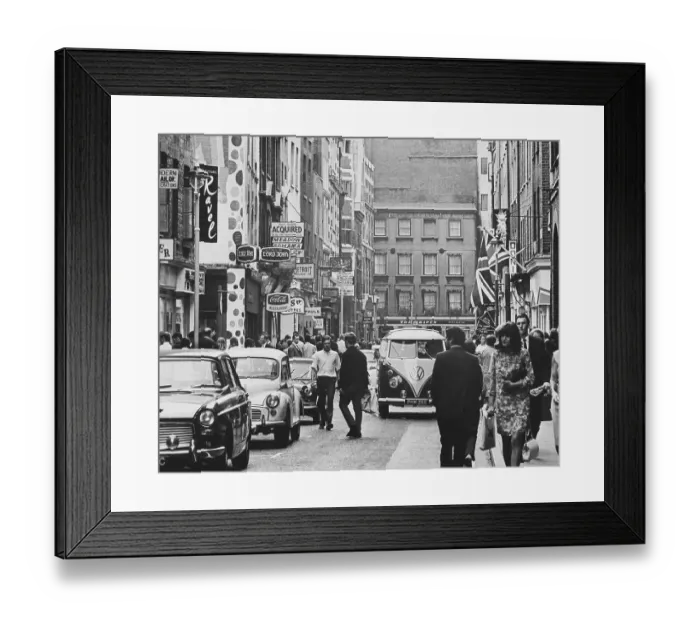 Framed Print : London's Carnaby Street in 1967 Framed Print : London's Carnaby Street in 1967