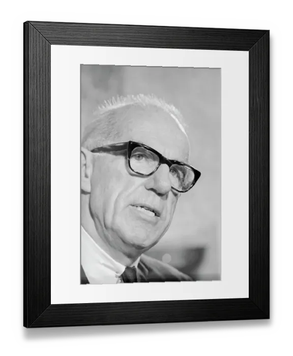 Framed Print : Head Shot of Dr Benjamin Spock