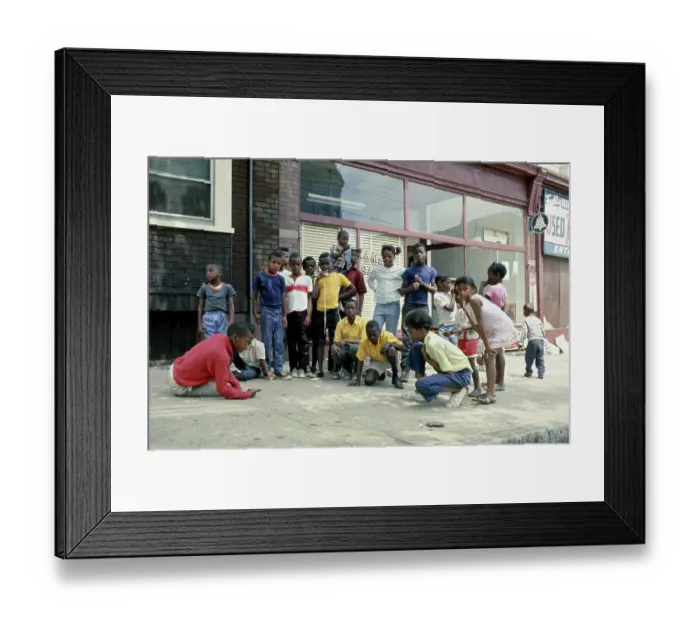 Framed Print : Children On Pavement, Newark