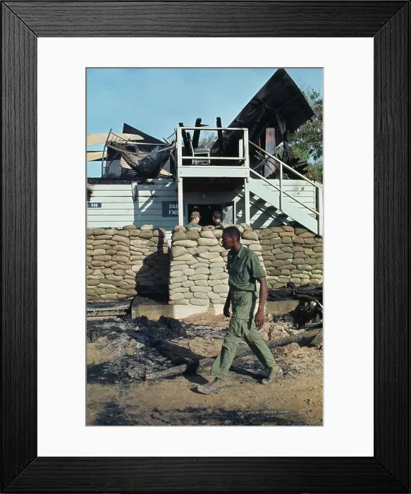 Framed Print : Aftermath of Rocket Attack At Da Nang Airbase Framed Print : Aftermath of Rocket Attack At Da Nang Airbase