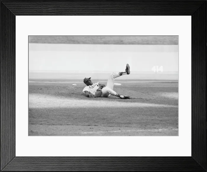 Framed Print : Bob Gibson Lying Injured On Field