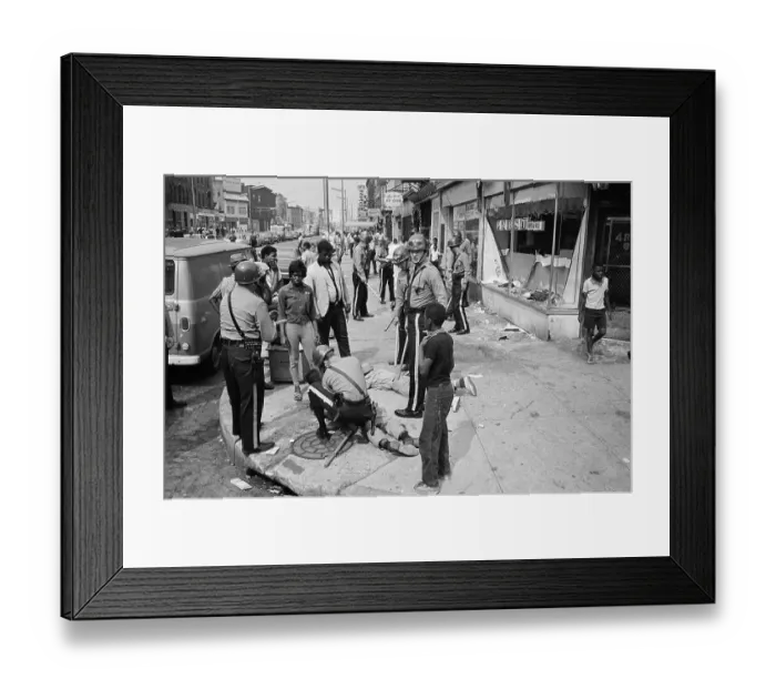 Framed Print : Police Arresting Looters During 1967 Newark Riots Framed Print : Police Arresting Looters During 1967 Newark Riots