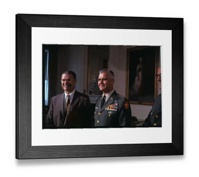 Framed Print : Politician and General Waiting for President Johnson Framed Print : Politician and General Waiting for President Johnson