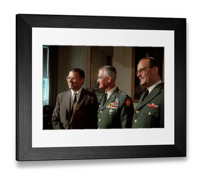 Framed Print : Politician and Military Men at the White House