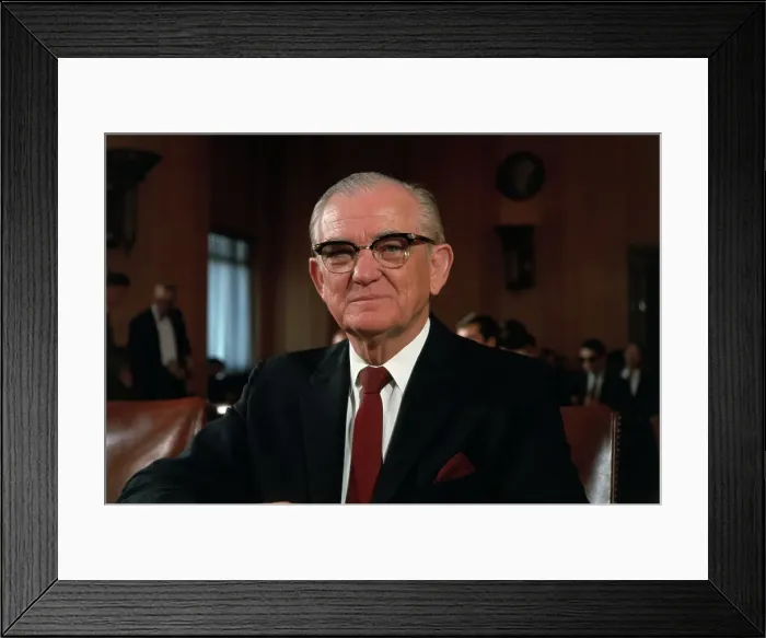 Framed Print : John Stennis Posing for Photograph Framed Print : John Stennis Posing for Photograph