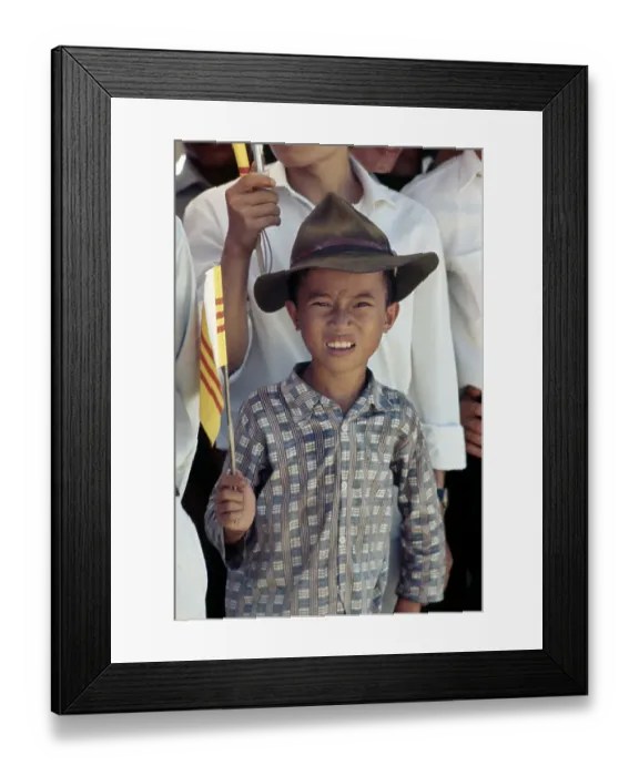 Framed Print : Boy At Campaign Rally, South Vietnam Framed Print : Boy At Campaign Rally, South Vietnam