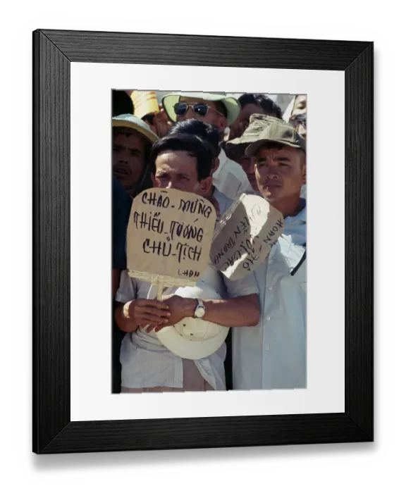 Framed Print : Men At Election Rally, South Vietnam Framed Print : Men At Election Rally, South Vietnam