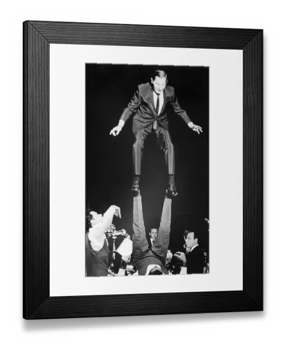 Framed Print : Milton Berle Stands On Acrobat'S Feet Framed Print : Milton Berle Stands On Acrobat'S Feet
