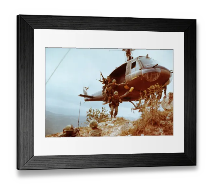 Framed Print : Infantrymen Leaving Helicopter Framed Print : Infantrymen Leaving Helicopter