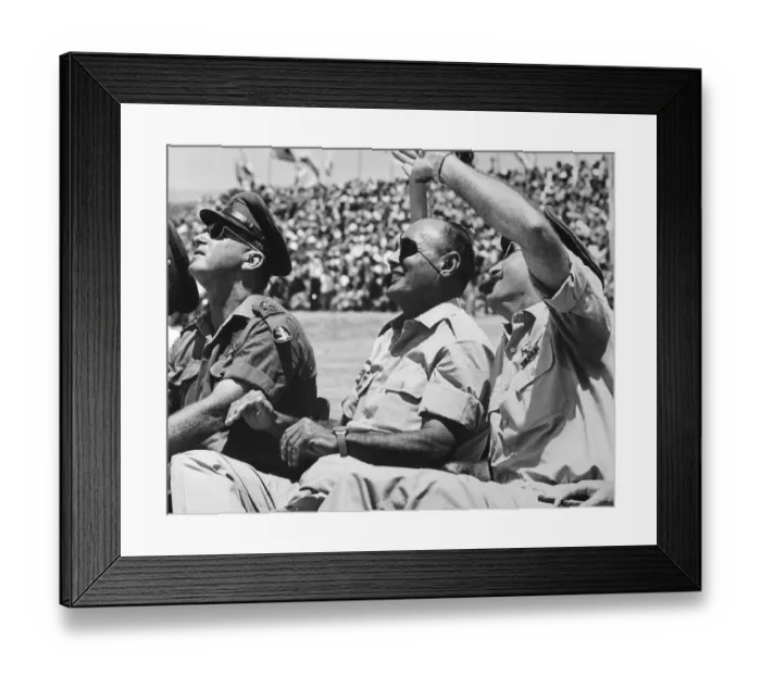 Framed Print : Itzhak Rabin and Moshe Dayan Watching Air Show Framed Print : Itzhak Rabin and Moshe Dayan Watching Air Show