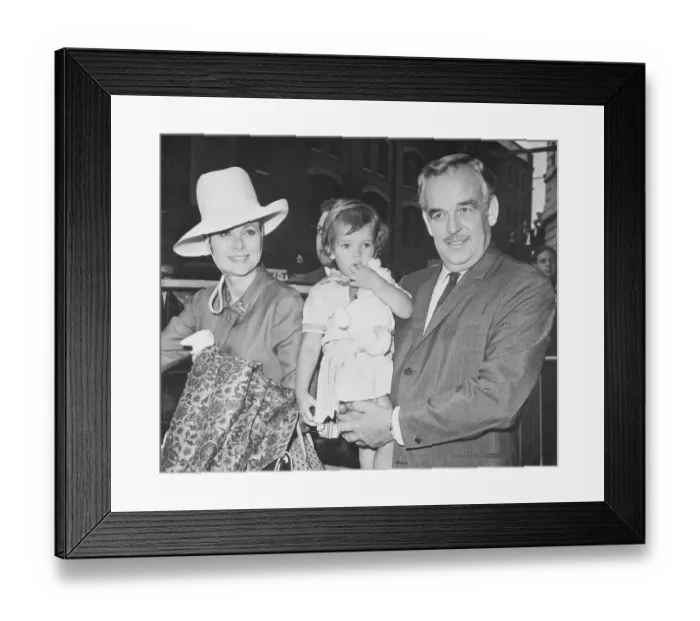 Framed Print : Princess Grace with Husband Holding Princess Stephanie Framed Print : Princess Grace with Husband Holding Princess Stephanie