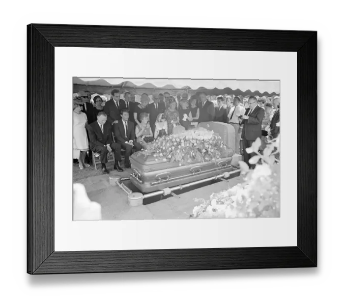Framed Print : Funeral Goers at Burial Site for Actress Jayne Mansfield Framed Print : Funeral Goers at Burial Site for Actress Jayne Mansfield