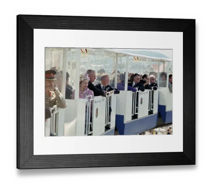 Framed Print : Queen Elizabeth In Minirail Trrain Framed Print : Queen Elizabeth In Minirail Trrain