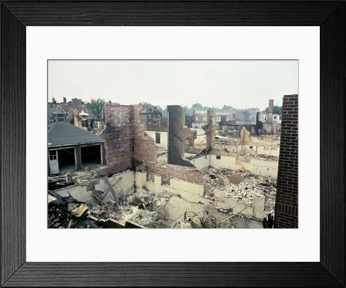 Framed Print : Aftermath Of Detroit Riots