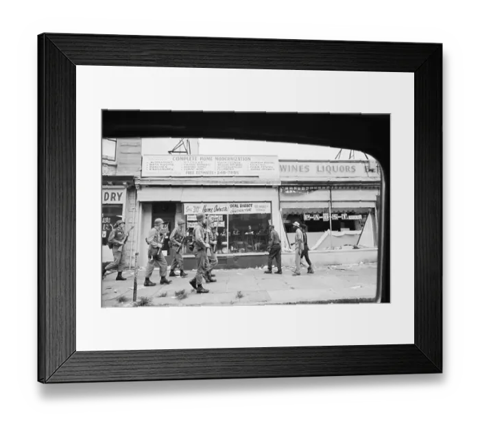 Framed Print : Newark Riots Aftermath: National Guard on Patrol Framed Print : Newark Riots Aftermath: National Guard on Patrol