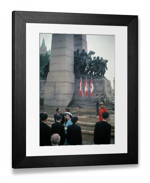 Framed Print : Queen Elizabeth At Canadian War Memorial Framed Print : Queen Elizabeth At Canadian War Memorial
