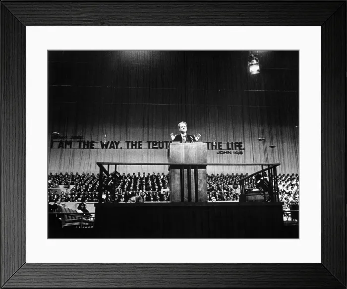 Framed Print : Billy Graham at Podium Preaching Framed Print : Billy Graham at Podium Preaching