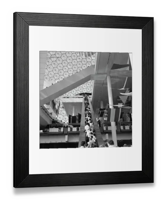 Framed Print : Escalator Inside Us Expo 67 Pavillion