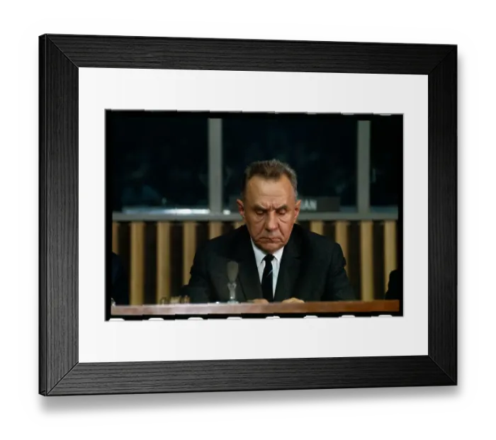 Framed Print : Aleksei Kosygin at UN Press Conference Framed Print : Aleksei Kosygin at UN Press Conference