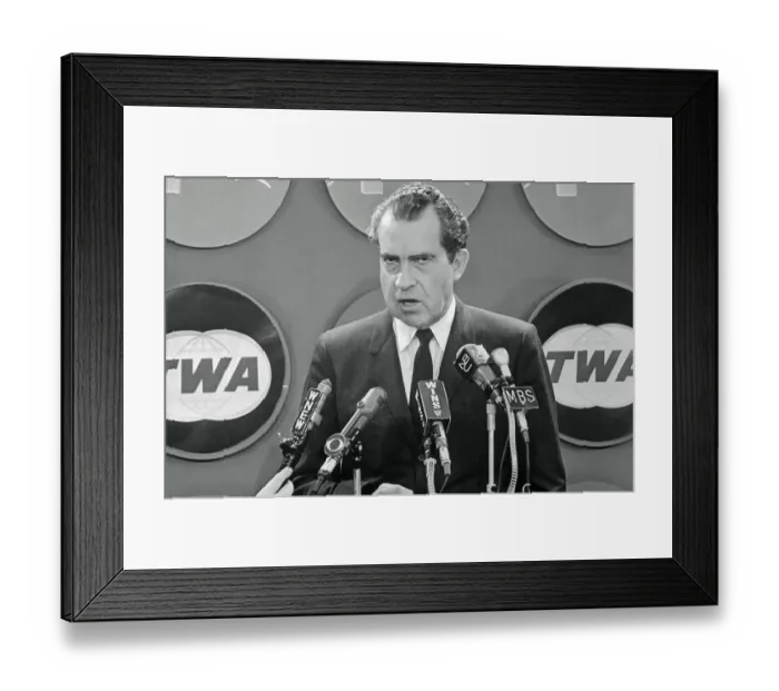 Framed Print : Richard Nixon Speaking to the Press Framed Print : Richard Nixon Speaking to the Press