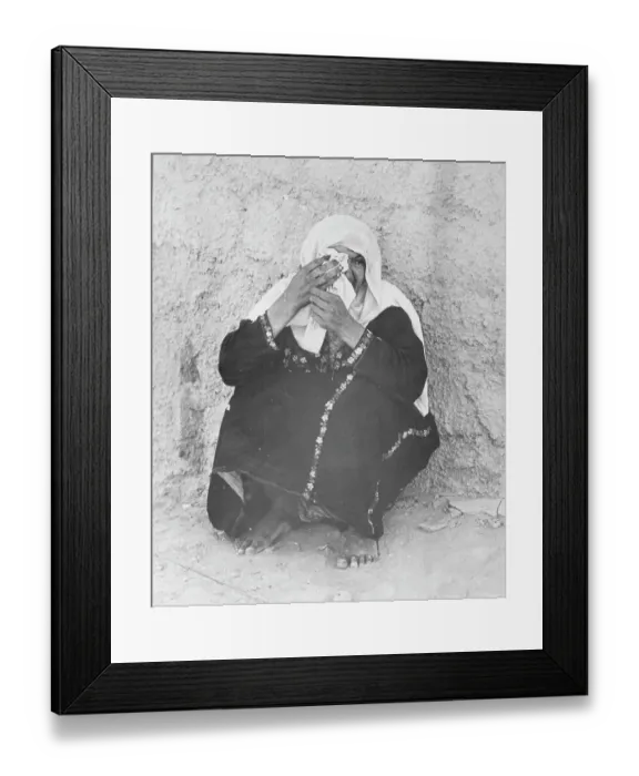 Framed Print : Refugee Woman Crying Framed Print : Refugee Woman Crying